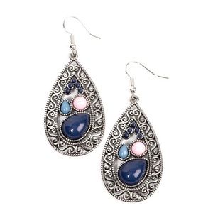 Pink and blue earrings